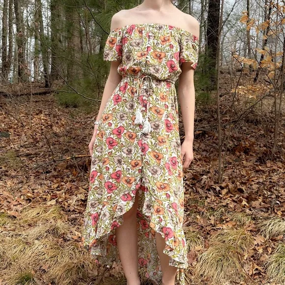 Anthropologie Abel the Label floral off shoulder midi maxi dress, S. - Picture 12 of 14